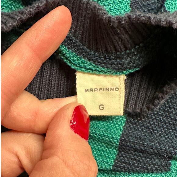 Marfinno Mono Viscose Printed Jumpsuit Teal & Navy Swirl Size L - Picture 3 of 7